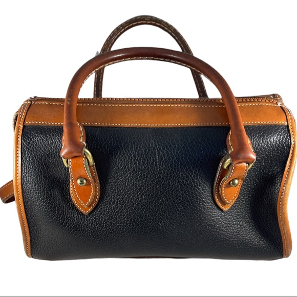 Vintage Dooney & Burke- Black/Brown Leather Handbag w/ Shoulder Strap - Picture 6 of 12